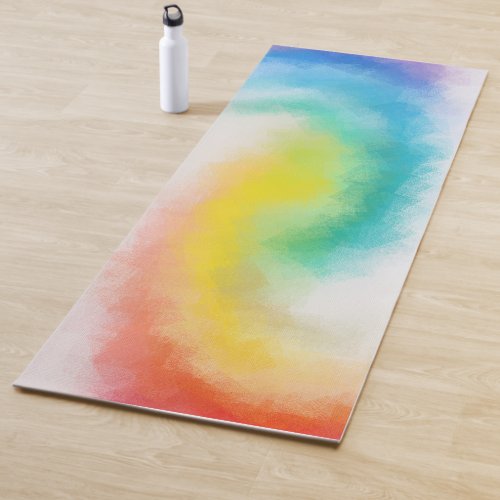 Abstract Art Blue Red Purple Yellow Green Colors Yoga Mat