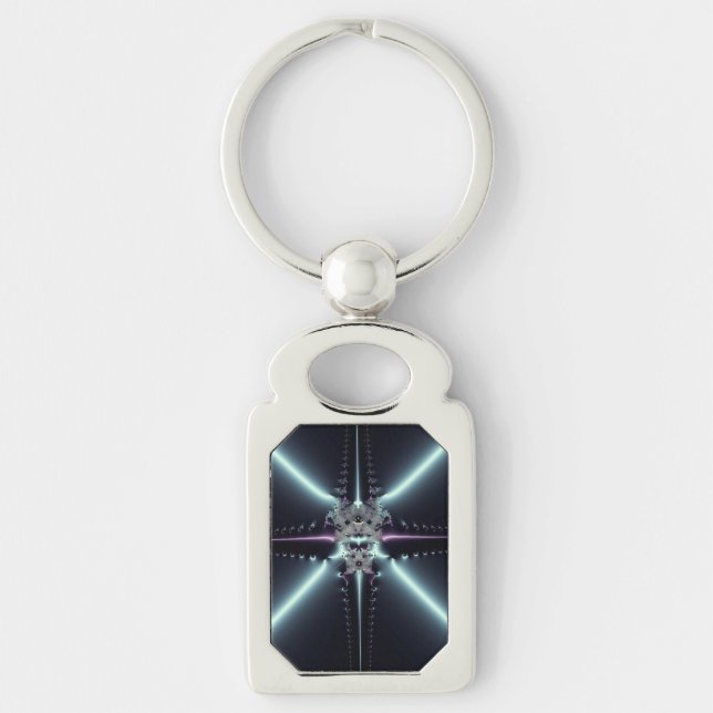 Abstract Art Blue Star Keychain (Front)