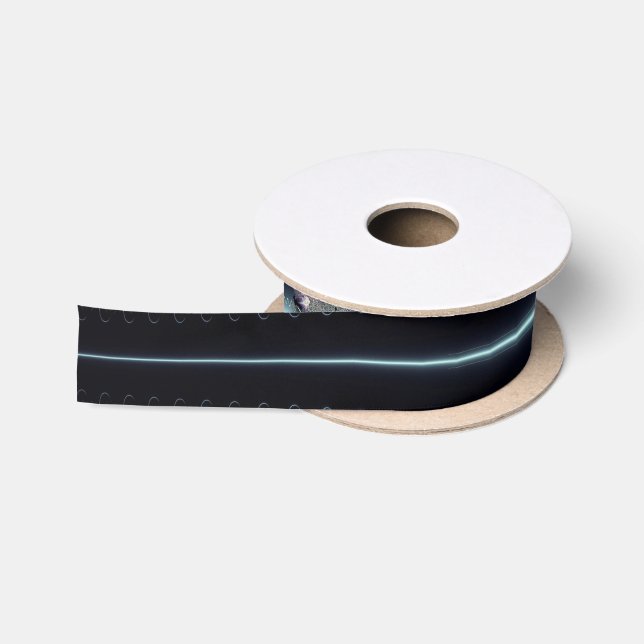 Abstract Art Blue Star Satin Ribbon (Spool)