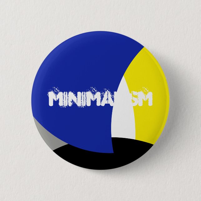 Abstract Art Blue Yellow Button (Front)