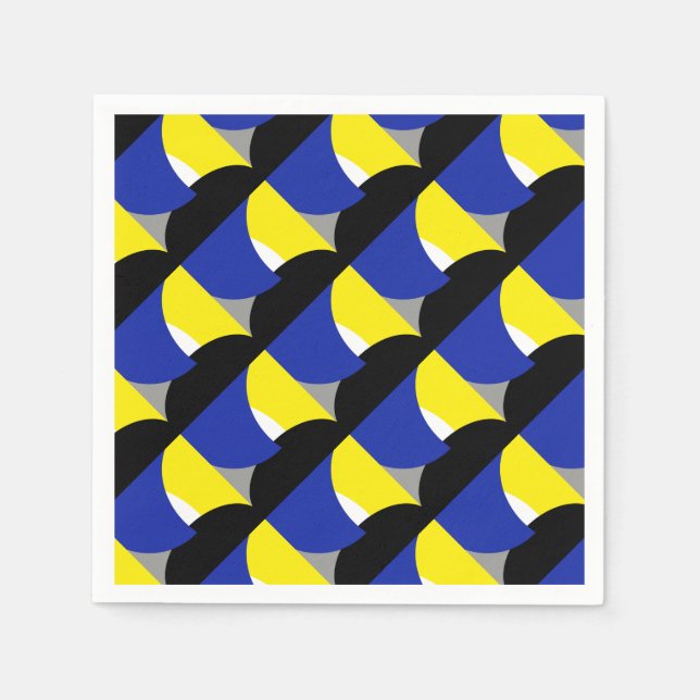 Abstract Art Blue Yellow Napkins (Front)