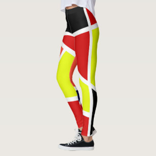 Abstract Art Blue Yellow Red Minimalism Leggings