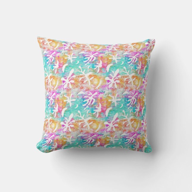 Abstract Art Boho Matisse Botanical Shapes  Throw Pillow (Front)