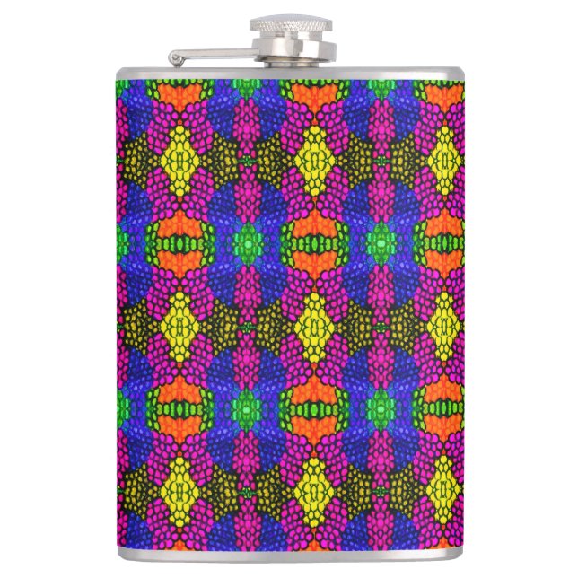 Abstract Art Bright Pattern Flask (Front)
