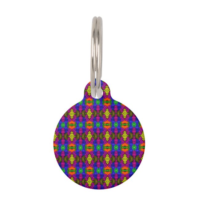 Abstract Art Bright Pattern Pet ID Tag (Front)