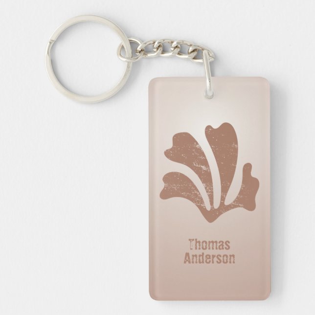 Abstract Art Brown Algae, Kelp Keychain (Front)