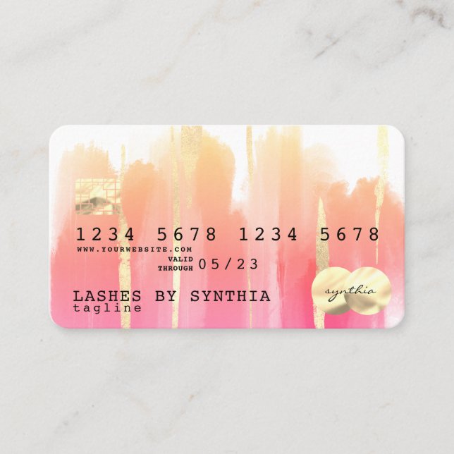 Abstract Art Brush Boho Credit Card (Front)
