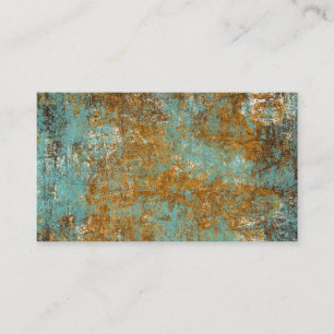 Abstract Art Business Cards Copper Patina Aqua