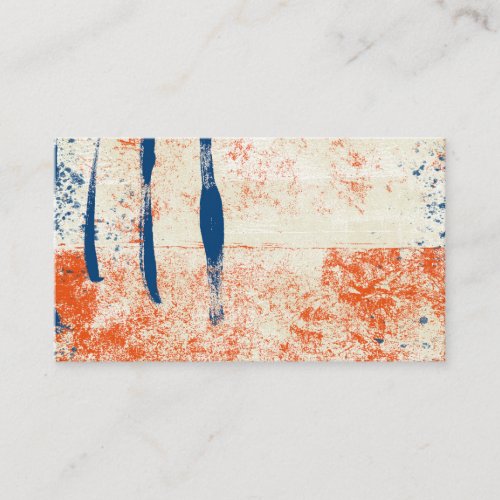 Abstract Art Business Cards Navy Blue Orange White