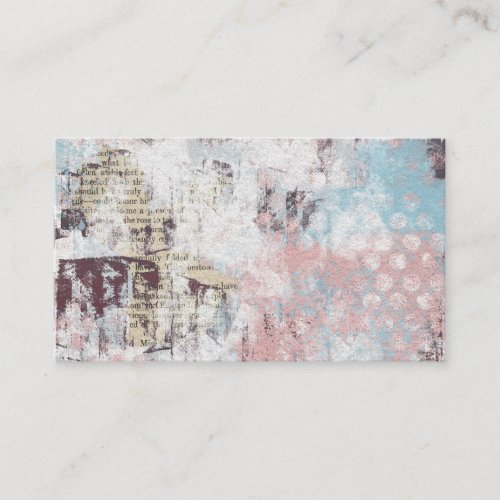 Abstract Art Business Cards Pink Blue White