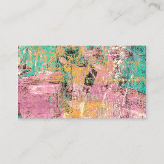 Abstract Art Business Cards Pink Turquoise Orange