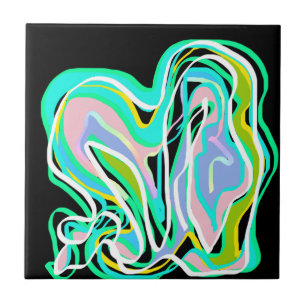 Abstract Art Busy Colourful Ceramic Tile