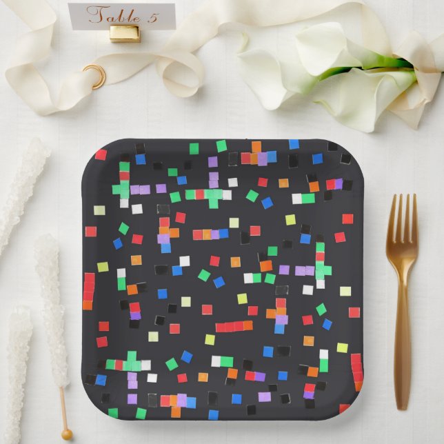 Abstract "Art by Kids" Paper Plates (Wedding)