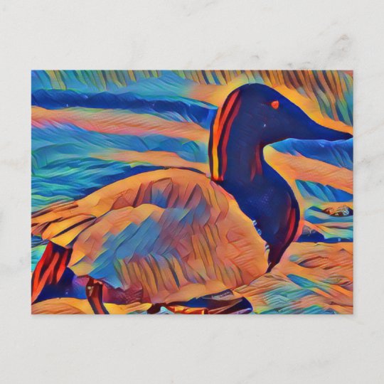 Abstract Art Canvasback Duck Postcard | Zazzle.com