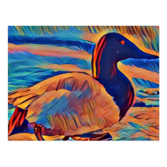 Abstract Art Canvasback Duck Postcard