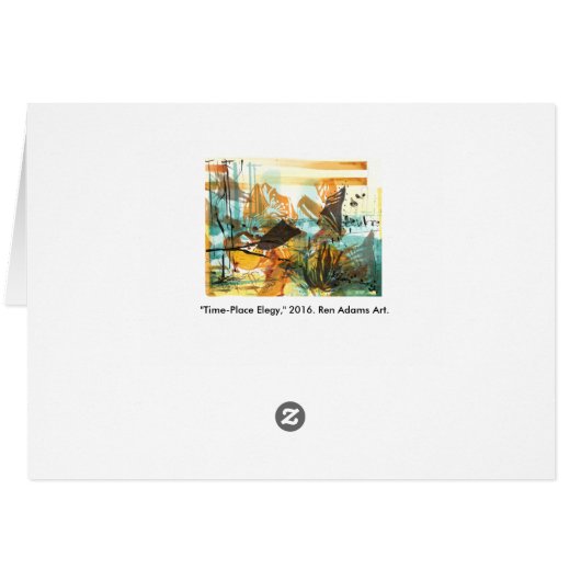 Abstract Art Card Poppies Urban Highway California (Back Horizontal)