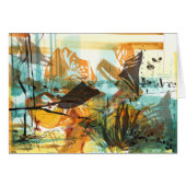 Abstract Art Card Poppies Urban Highway California (Front Horizontal)
