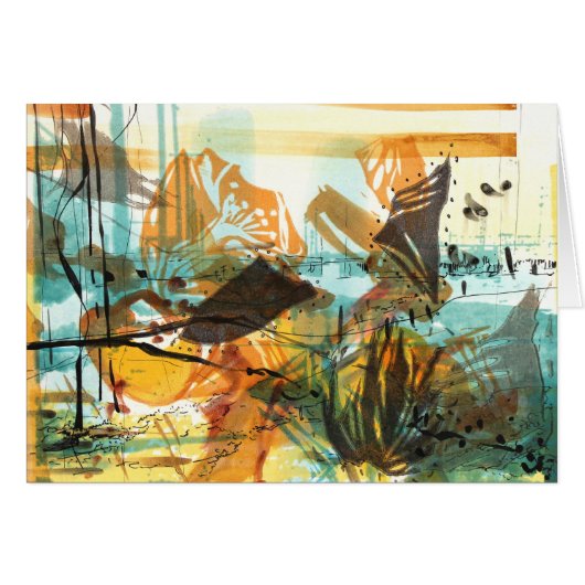 Abstract Art Card Poppies Urban Highway California (Front Horizontal)