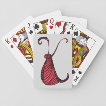Abstract Art Cartoon Creature Letter K Monogram Playing Cards by randysgrandma at Zazzle