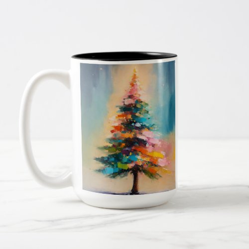Abstract Art  Christmas Tree Mug