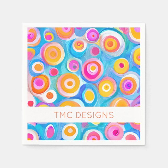 Abstract Art Circles Artist Designer BUSINESS NAME Napkins (Front)
