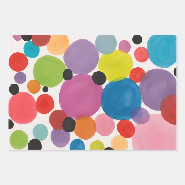 Abstract Art Circles Wrapping Paper Sheets (Front)
