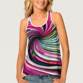 Abstract Art Circular Curves Tank Top