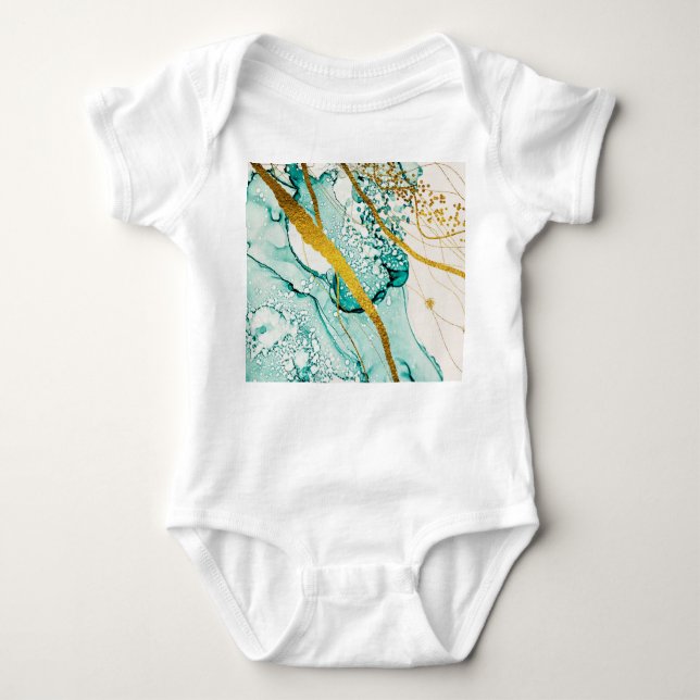 Abstract Art Clouds: Translucent Ink Baby Bodysuit (Front)