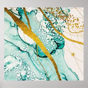 Abstract Art Clouds: Translucent Ink Poster