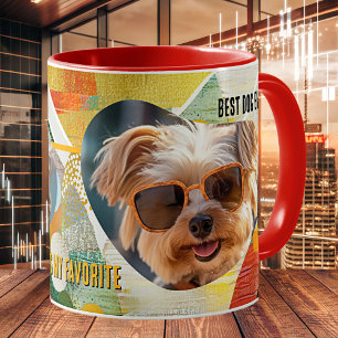 Abstract Art Collage Custom Dog Photo Coffee Mug