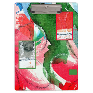 abstract art collage, mixed media and watercolor 2 clipboard