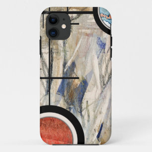 abstract art collage, mixed media and watercolor 3 iPhone 11 case