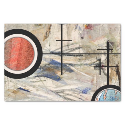 abstract art collage mixed media and watercolor 3 tissue paper