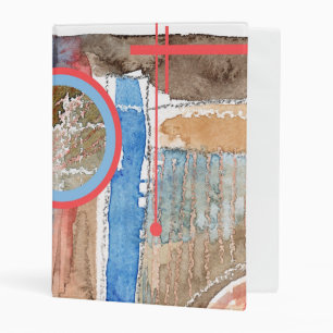 abstract art collage, mixed media and watercolor 5 mini binder