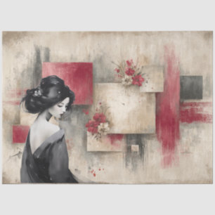 Abstract Art College Distressed Florals Decoupage Tissue Paper