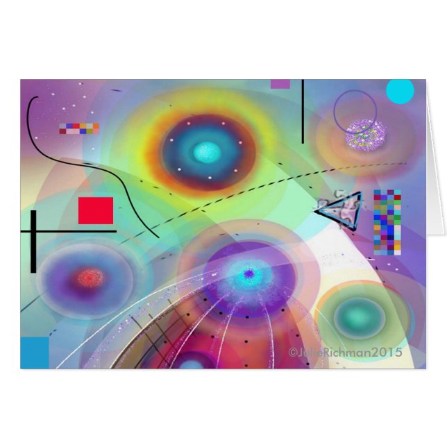 Abstract Art Color Circles Cards (Front Horizontal)