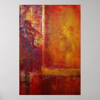 Abstract Art Color Fields Orange Red Yellow Gold Posters