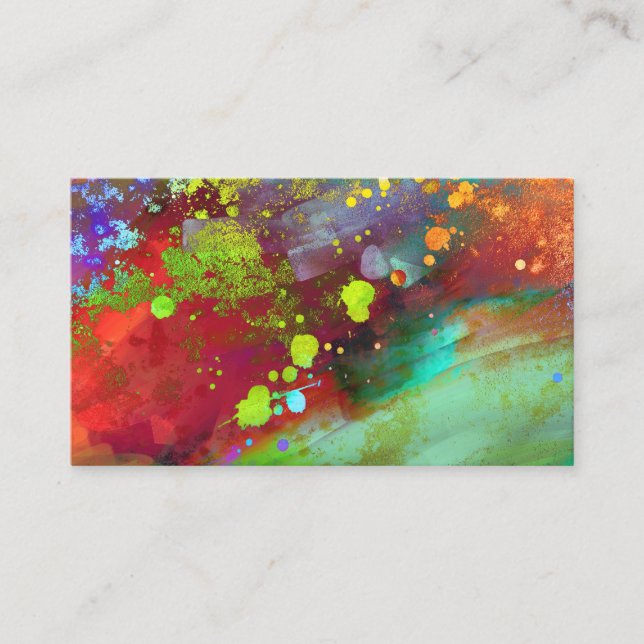 abstract art colorful business card template (Front)