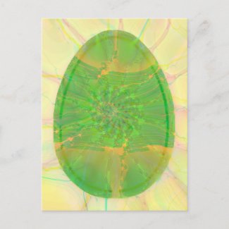 Abstract Art Colorful Egg Amber Green Yellow Gold