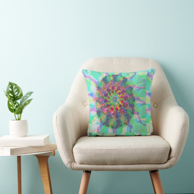Abstract Art Colorful Egg Elegant light Turquoise Throw Pillow (Chair)
