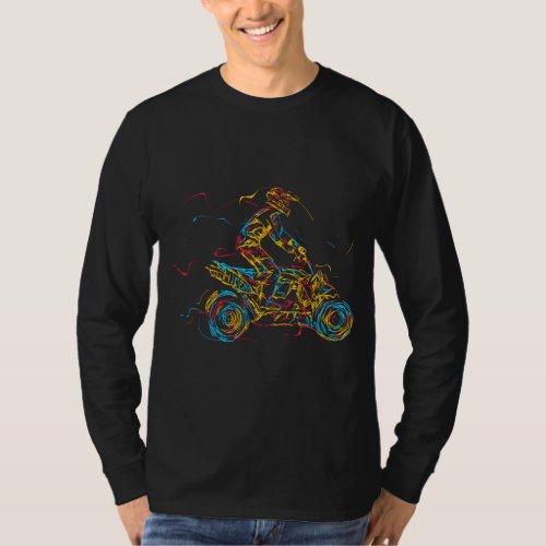 Abstract Art Colorful Four Wheel Bike Lovers Quad  T_Shirt