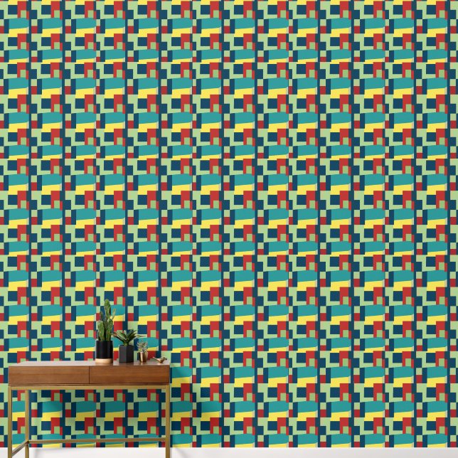 Abstract Art Colorful Geometric Modern Wallpaper (Hallway)