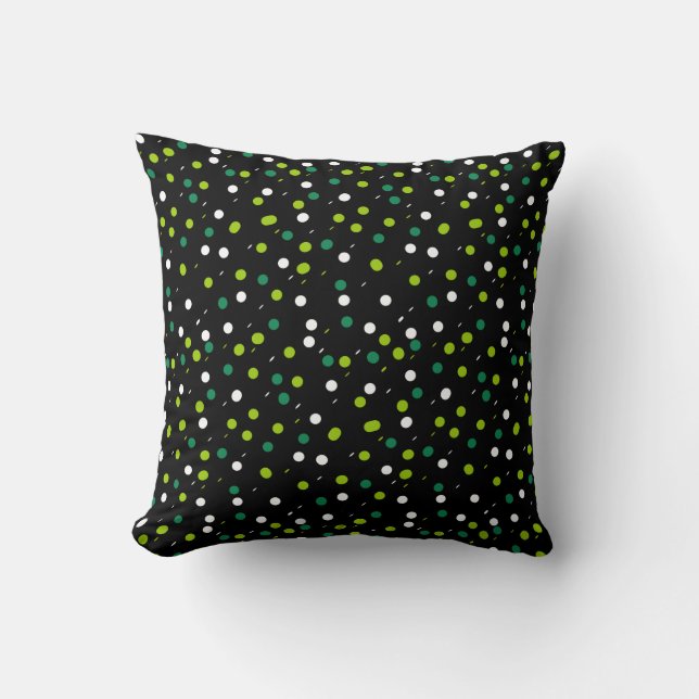 Abstract Art Colorful Green Circles Dots Cushion (Front)