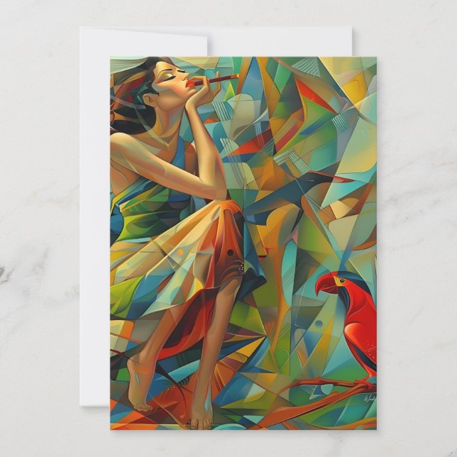 Abstract art colorful holiday card (Front)