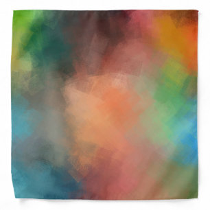 Abstract Art Colorful Red Yellow Blue Green Black Bandana
