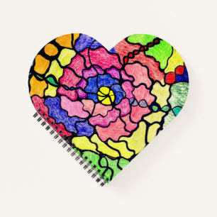 Abstract Art Colorful Wonderful Flower Notebook