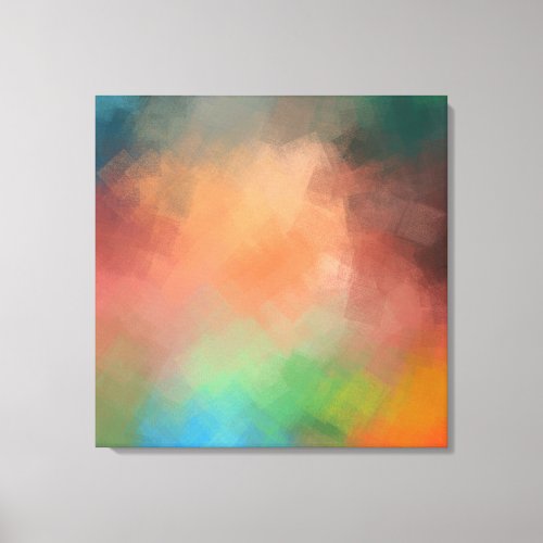 Abstract Art Colorful Yellow Red Blue Green Modern Canvas Print