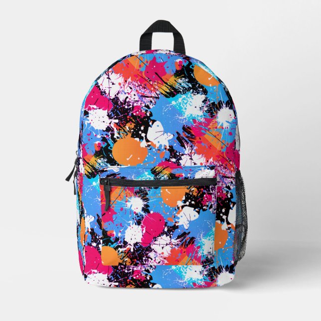 Abstract Art - Colourful Backpack - Paint Splash (Front)