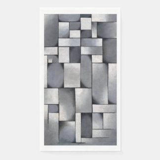 Abstract Art - Composition in Gray Paper Guest Towels
