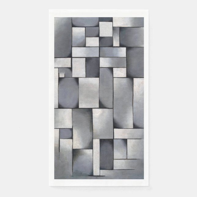 Abstract Art - Composition in Gray Paper Guest Towels (Front)